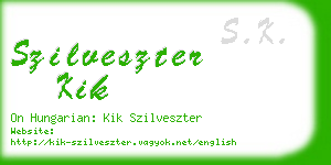 szilveszter kik business card